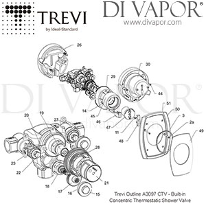 Trevi Outline CTV Built-In Shower Valve A3097 Spare Parts - IDL DV 405
